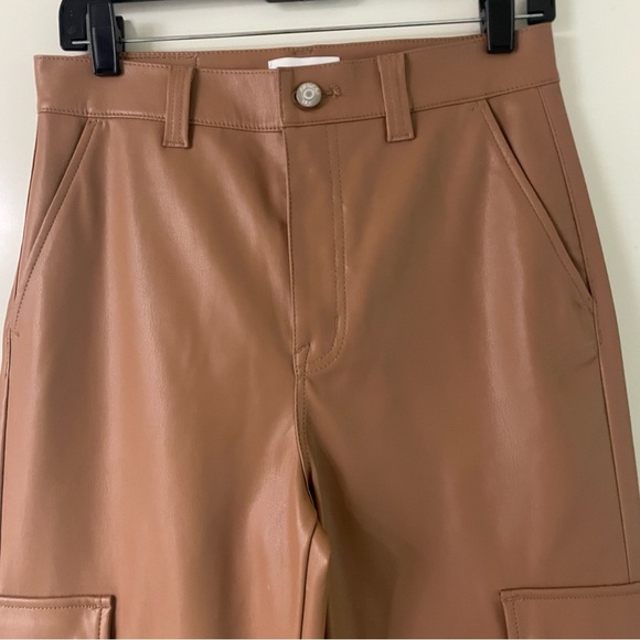 PISTOLA Cassie Brown Faux-Leather Cargo Pants 20981 - Picture 4 of 11